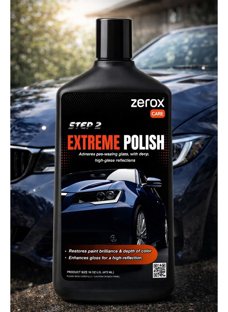 Zerox Step 2 Extreme Polish – Advanced Pre-Wax Paint Glaze – Restores Paint Brilliance & Depth – High-Gloss, High-Reflection Finish – Professional Detailing Formula – 16 oz (473 ml) - Image 1